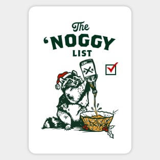 Funny Christmas Eggnog Drinking Santa Raccoon Sticker